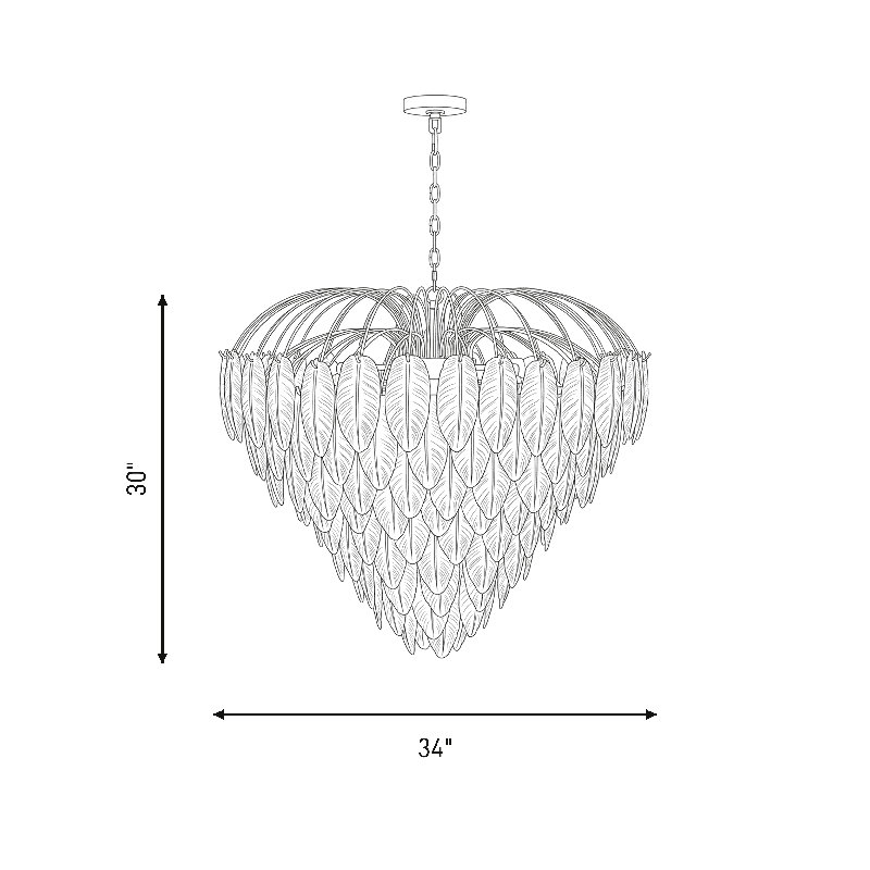 Boa 15-Light Chandelier in Warm Brass by Breegan Jane
