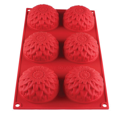 Thunder Group Inc. 6 Cup Non-Stick Silicone Mold with Lid