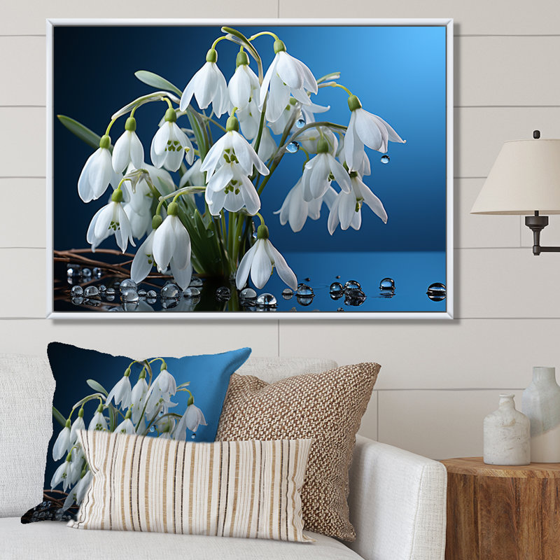 «Winter Snowdrop Flower», photographie sur toile, H 30 po x l 40 po x P 1,5 po, Cadre naturel flottant
