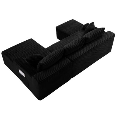 Canapé modulaire en forme de U 94,5 po avec assise profonde, aucun assemblage requis, canapé-lit modulaire pour salon