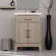 Meuble-lavabo en chêne gris 24 po x 18 po, comptoir en acrylique et miroir de 18 po à fermeture en douceur, riche espace de rangement intérieur 24 po 18 avec plateau-706752913