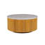 Table basse ronde en faux marbre blanc avec rangement naturel / faux marbre blanc Voir ci-dessous