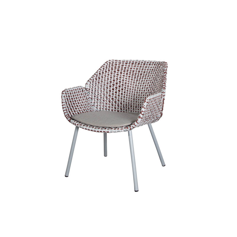 Vibe Patio Armchair with Cushion, Taupe, Bordeaux/Dusty Rose