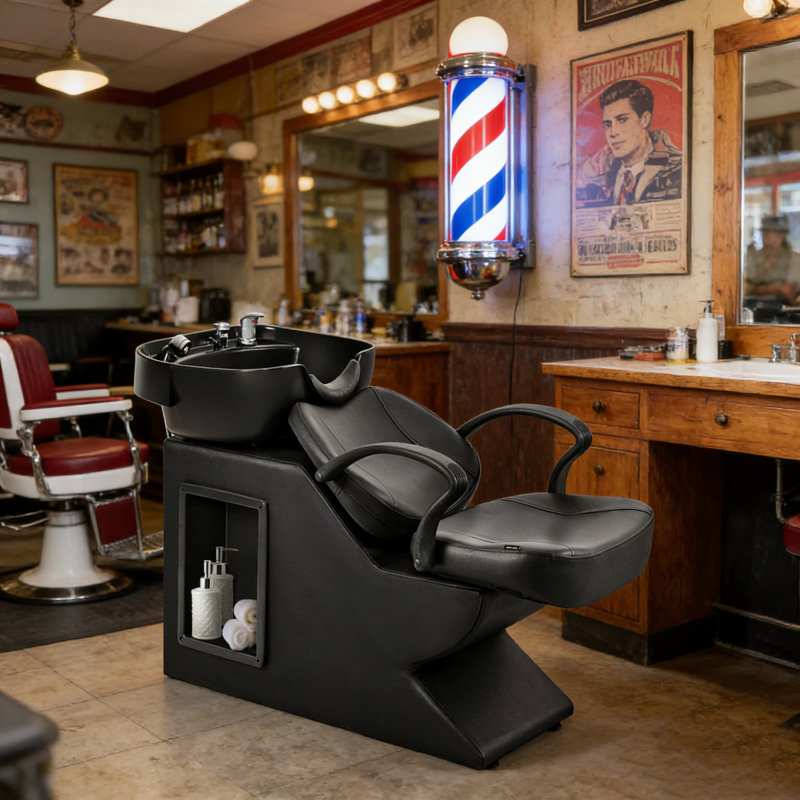 ABS Plastic Freestanding Shampoo Sinks Spa Backwash Barber Salon Chair