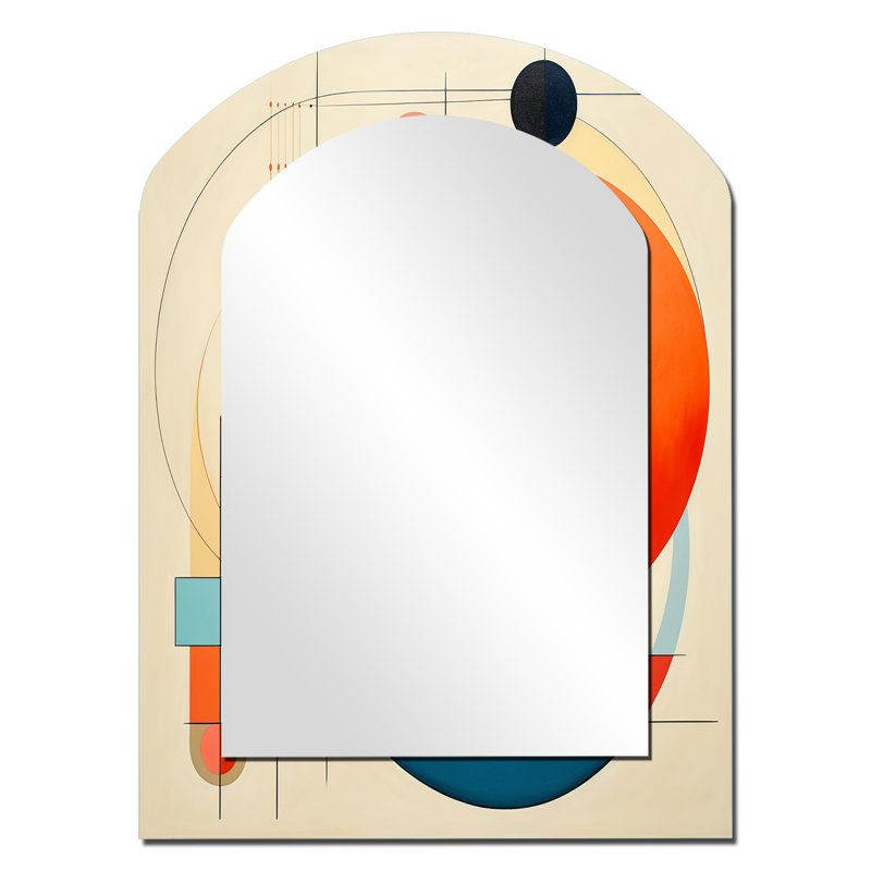 Grand miroir mural Serendipity Mid-Century Geometrics IV - Midcentury Modern Unique Shape, 34 po x 25 po