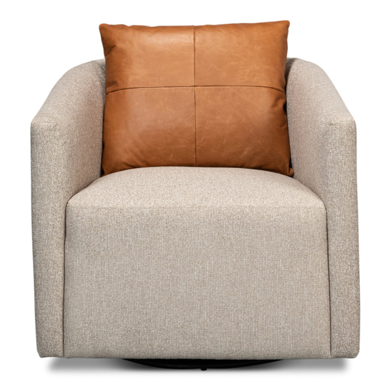 Fauteuil demi-tonneau pivotant rembourré Bronson