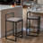 Upholstered Bar Stools Set Of 2 With  Backrest And Footrest, Pu Leather And Metal Frame-1054954273