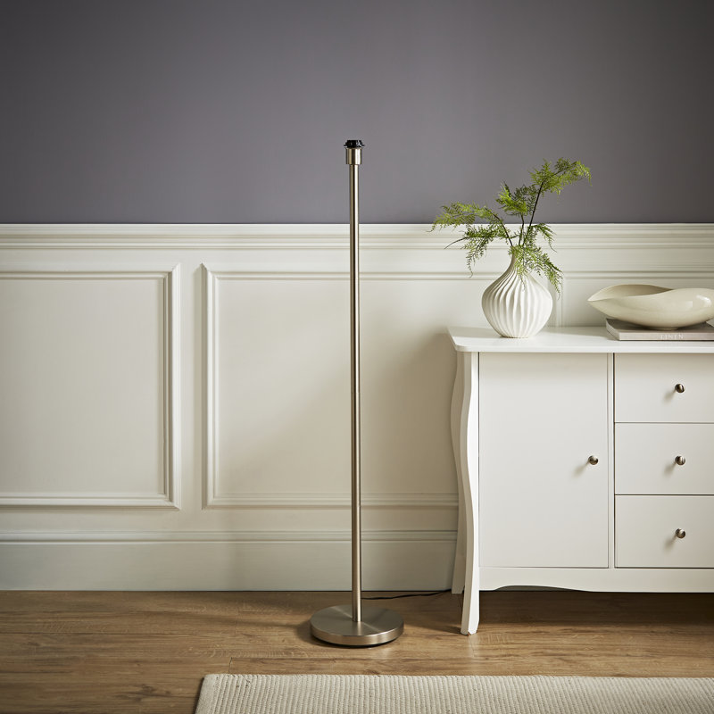 Chaisson 129cm Standard Floor Lamp Base with Foot Switch, Silver/White