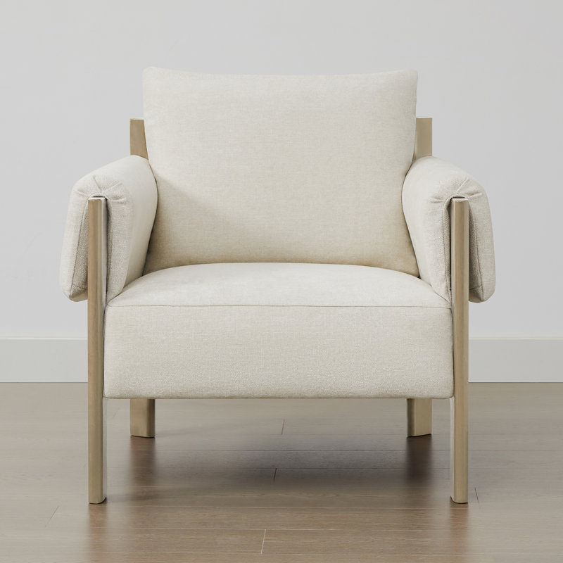 Chaise d'appoint Mid-Century Galway Melksham 33,26 po, Brun, Lin lin