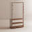 Solid Wood All-in-One Floor-standing Full-Length Mirror Garment Rack with locking casters and removable base-544531848