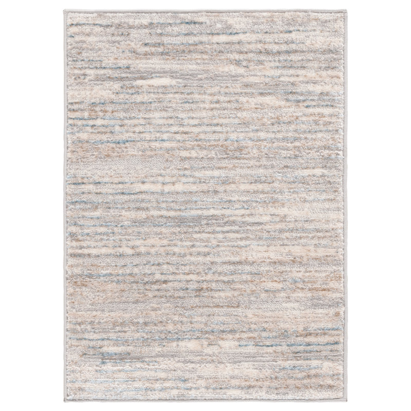 Handmade Gray Rectangular Wool and Cotton Rug