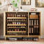 Armoire à chaussures à 5 niveaux de 47,3 po avec étagère à chaussures rotative à 360 ° et tablettes réglables, armoire de rangement pour chaussures autoportante-1900883728