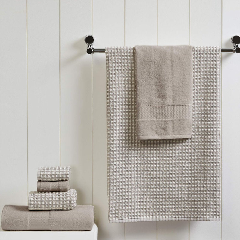 Flax Cotton Jacquard Hand and Washcloth Towel Set