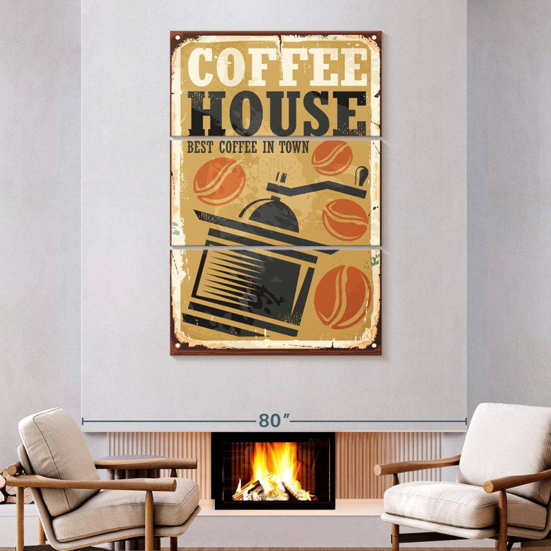Affiche murale Kema Coffee House, H 74 po x l 48 po