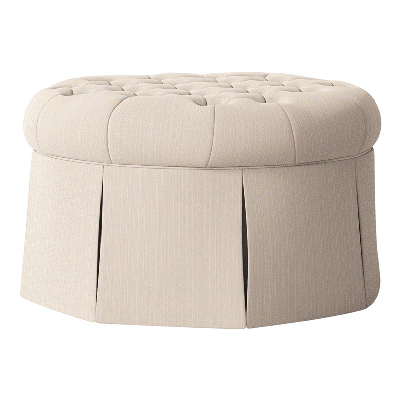 Repose-pieds cocktail capitonné rond 35 po Alma, Lin Perigold Posh