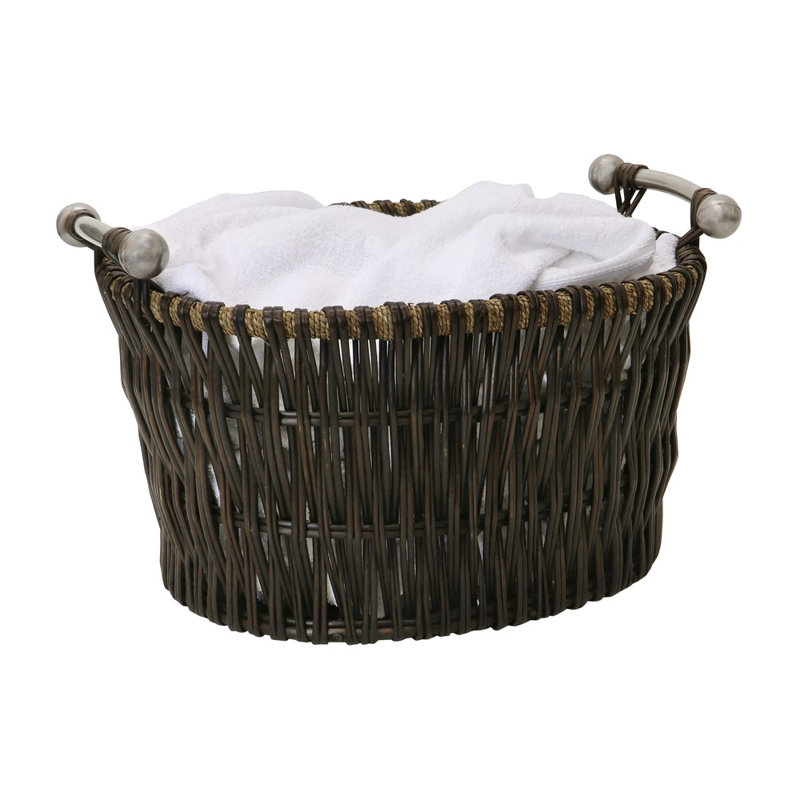 Hand Woven Wicker Laundry Basket with Handles