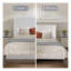 Lit à oreilles tapissier très grand avec plateforme en bois Hosford - tête de lit de 53,1 po de hauteur, tissu blanc crème, aucun sommier nécessaire