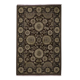 Wool Oriental Area Rug in Black/Beige