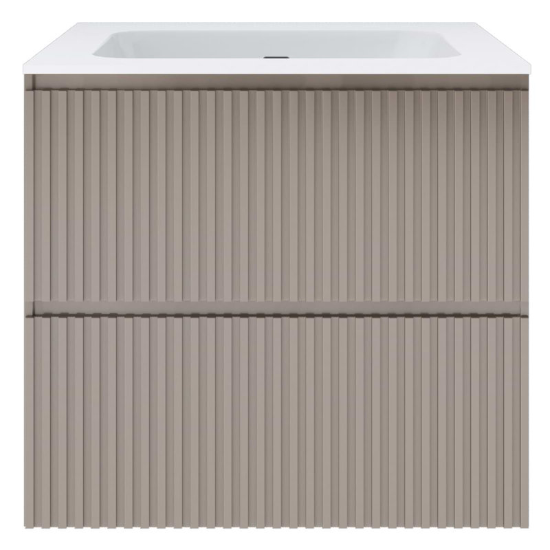 Linear 24" Wall Mounted Single Bathroom Vanity with Top, Taupe