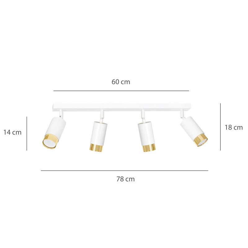 Cromwell 78cm 4 -Light Track Kit, Gold, White