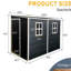 Remise 4 x 8 pi avec plancher. Verrouillable, imperméable. -. Ventilation pour porte de patio, de jardin, de pelouse - noire verrouillable 8 x 4 pi. Imperméable, et pour pelouse, patio