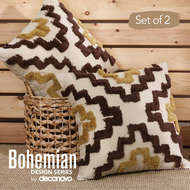 Dartee Throw Pillow Cover, Brown