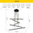 Modern Black Chandelier, 35.4 in Diameter x 47.2 in Height | Metal Body & Acrylic Cap | 1 x 86W Integral LED, 3000K, 8600 Lm | Scandinavian Design, Perfect for Contemporary Living Spaces & Dining Rooms