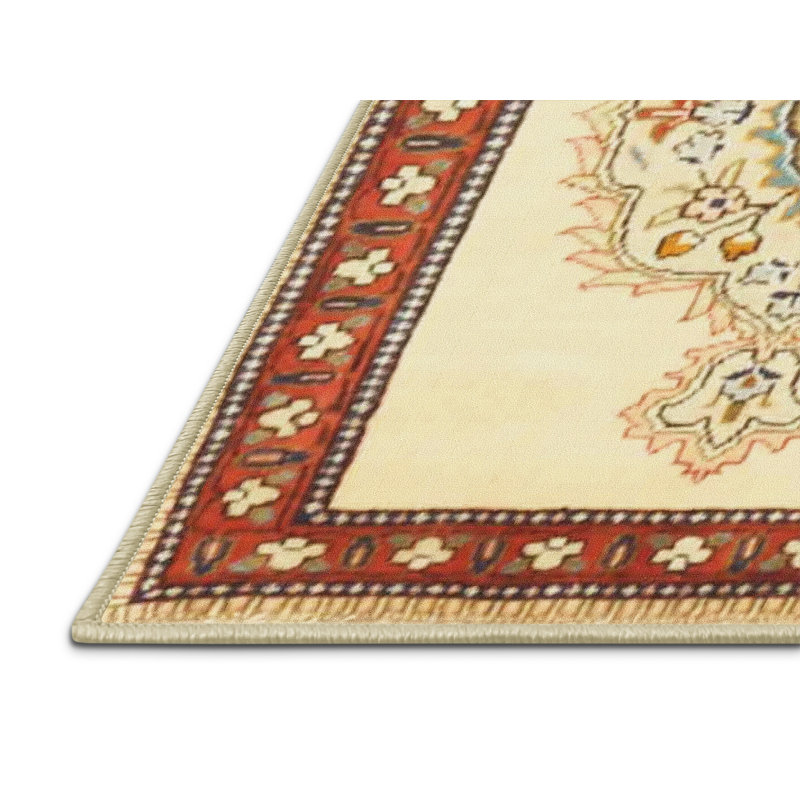 Tapis 100% traditionnel lavable à la machine 3958, Rectangle 2 pi x 4 pi