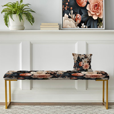 Upholstered Gold Bench