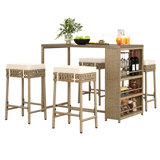 Bragdon 4 - Person Patio Dining Set with Rectangular Table , Cushions Included
