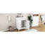 Meuble-lavabo peu encombrant avec lavabo en céramique et beaucoup de rangement-114225210