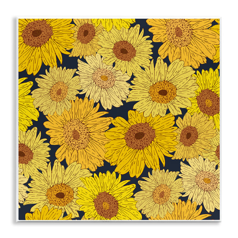 Plaque murale charmante à motif de tournesols, design par Sazerelli Designs