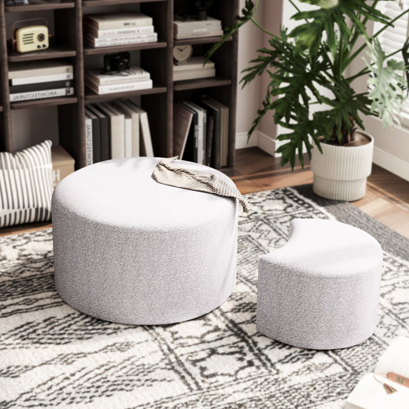 Table gigogne en tissu teint beige - Tables d'appoint rembourrées