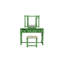 Ensemble de meuble-lavabo unique moderne avec tabouret et tiroirs à miroir pliables en panneau de fibres à densité moyenne de couleur vert pomme-1242532304