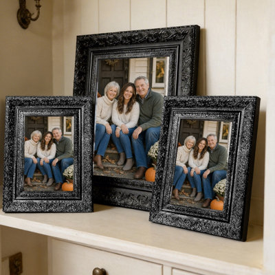 Cadre photo noir 1pc 5 "x 7" style Heritage avec façade en plexiglas