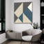 Art mural en verre Wrought Studio ™ «Triangles 1 Teal C» par Mike Schick-1493855093