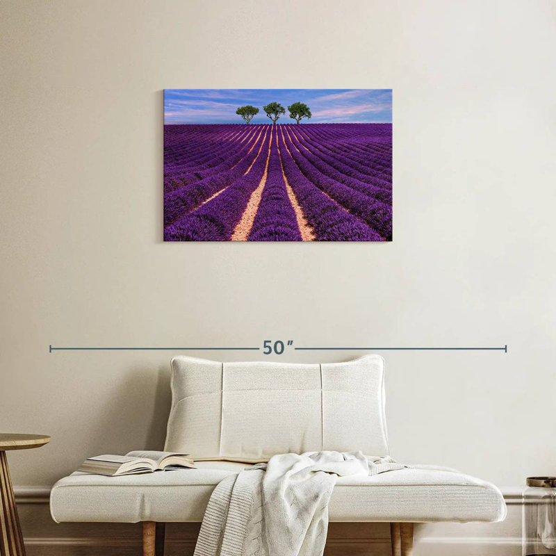 Alvord Provence Summer Lavender Rows, 20" H x 30" W