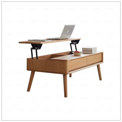 Versatile Liftable Wooden Coffee Table with Hidden Storage and Durable Build, Perfect for Modern Living and Organization