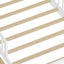 Lit simple blanc avec rangement pour tête de lit et garde-corps-642863632