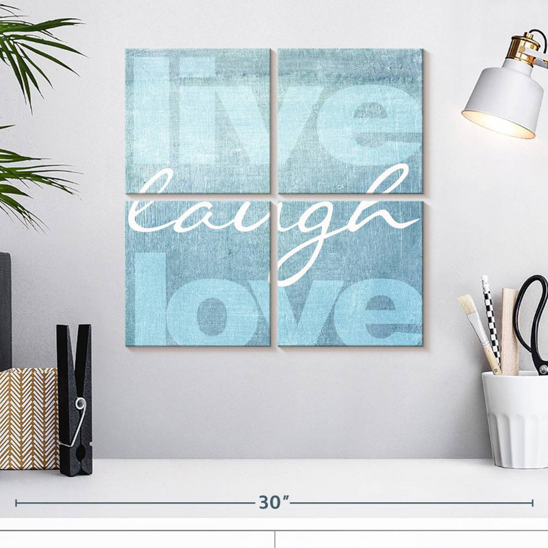 Tergel Live Laugh Love Blue, 18" H x 18" W