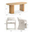 Ensemble de table de salle à manger pour 6 personnes avec table ovale et 6 fauteuils rembourrés en tissu-132840115