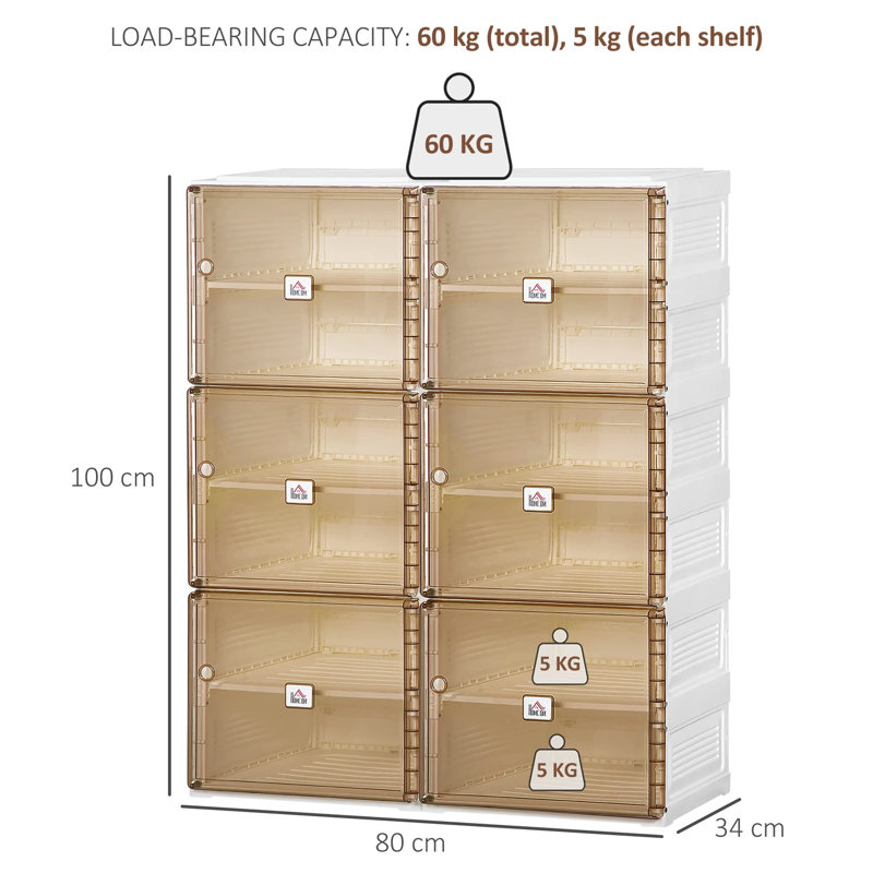 20 Pair Stackable Shoe Storage Cabinet