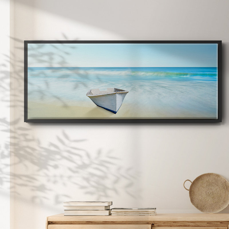 Boat on a Beach IV- Framed Canvas, 20" H x 50" W