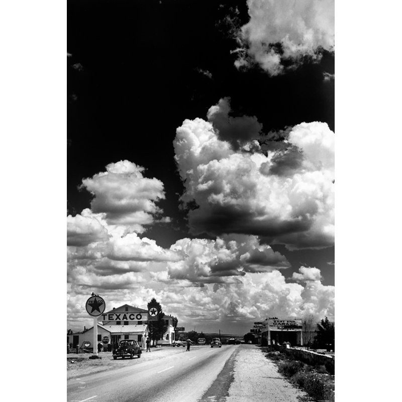«Route 66 Texaco Gas Station and Clouds» par Gustav Klimt, reproduction de photo sur papier sans cadre