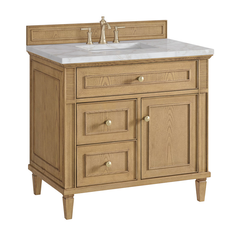 Lorelai 36'' W Single Vanity, Light Natural Oak, Victorian Silver, 8" Widespread
