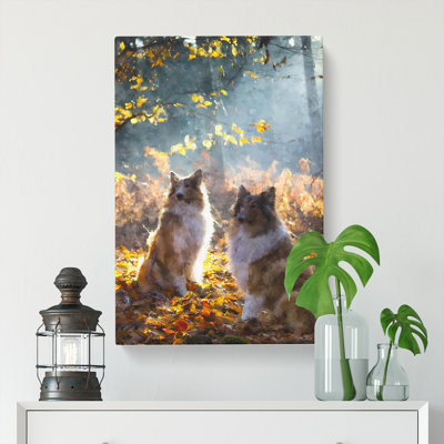 Two Rough Collie Dogs - Wrapped Canvas