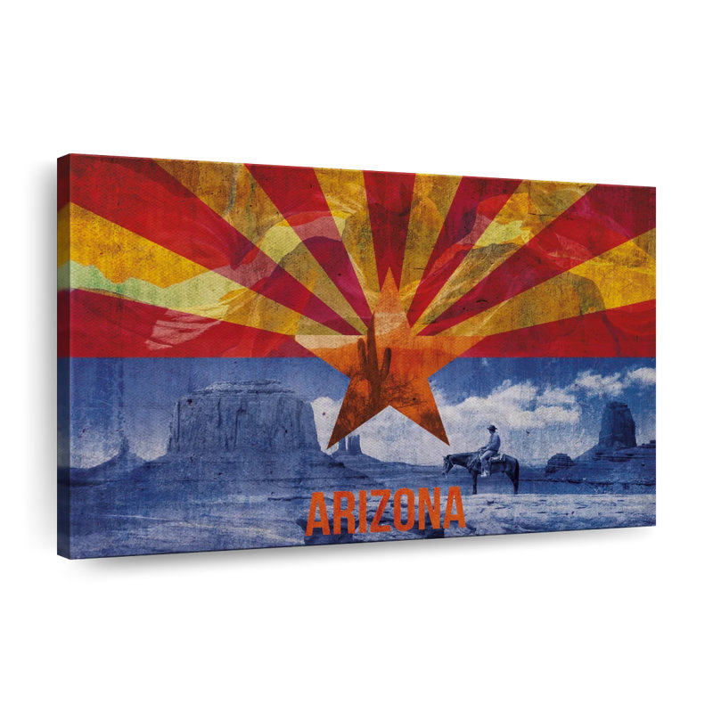 Drapeau de l’Arizona, H 32 po x l 48 po x P 1,25 po