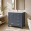 Meuble-lavabo autoportant gris anthracite avec plateau en quartz de Carrare 36 po Anvay-889296445-895541825