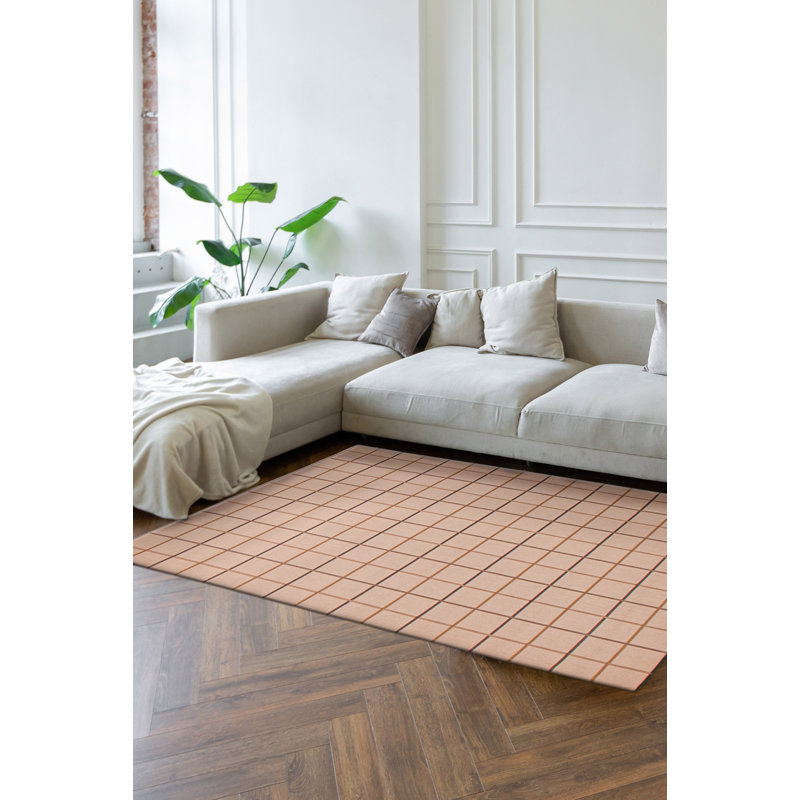 Kazal Cotton Gingham Indoor Rug