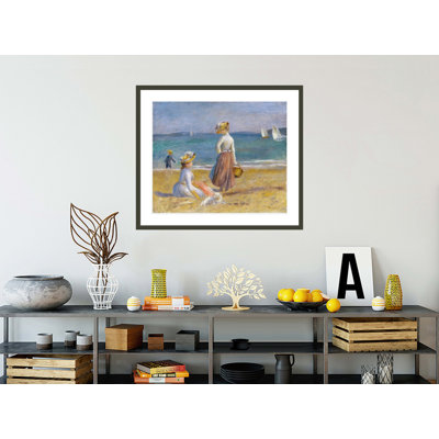 «Chiffres sur la plage» par Pierre-Auguste Renoir - Impression giclée encadrée